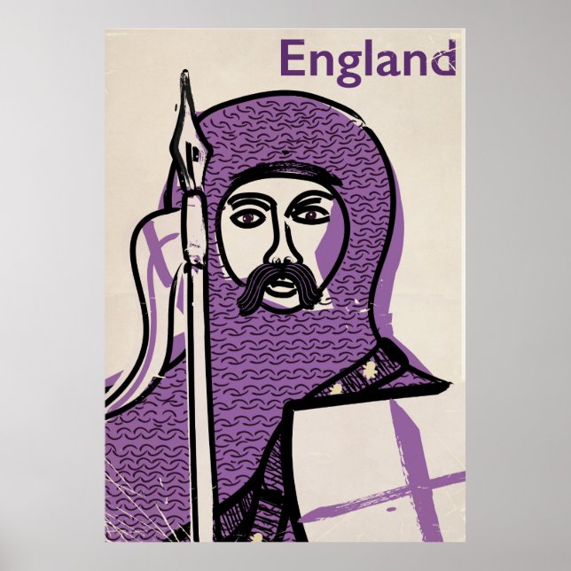 Póster Cartaz de viagem estilo vintage Inglaterra & St. G (Frente)