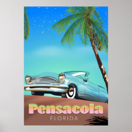 Poster Cartaz de viagem estilo vintage Pensacola, Flórida