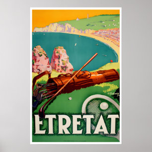 Poster Cartaz de Viagem Etretat Arte Esportiva Francesa F