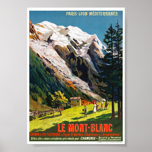 Poster Cartaz de Viagem França Le Mont Blanc Restaurado (Frente)