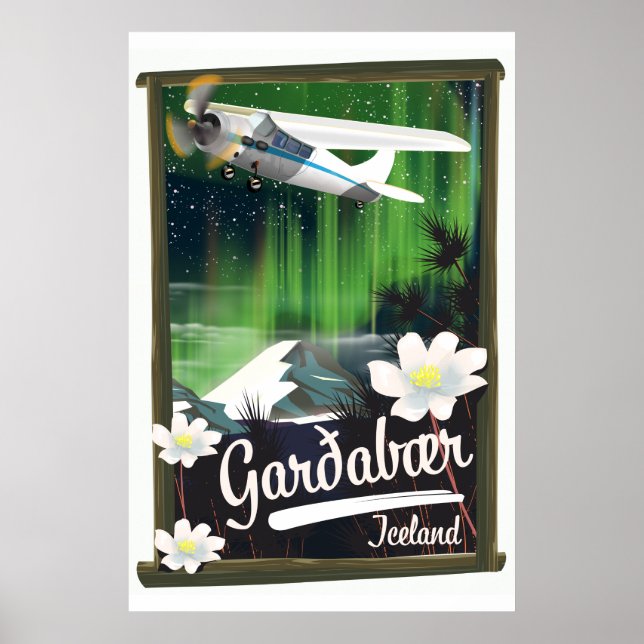 Poster Cartaz de viagem Garðabær Islândia (Frente)