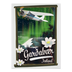Póster Cartaz de viagem Garðabær Islândia