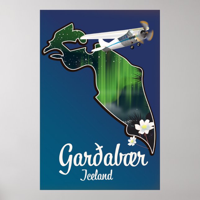 Poster Cartaz de viagem Garðabær Islândia (Frente)