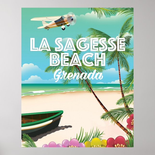 Poster Cartaz de Viagem Grenada La Sagesse (Frente)