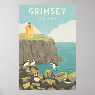 Poster Cartaz de Viagem Grimsey Islândia