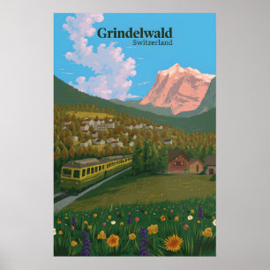 Poster Cartaz de Viagem Grindelwald Suíça