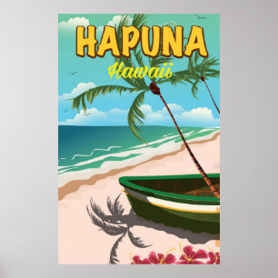 Poster Cartaz de viagem Hapuna Hawaii