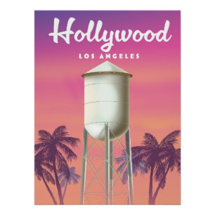 Póster Cartaz de viagem Hollywood Los Angeles