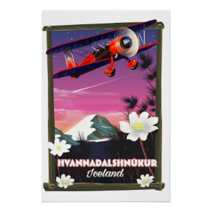 Póster Cartaz de viagem Hvannadalshnkur Islândia.