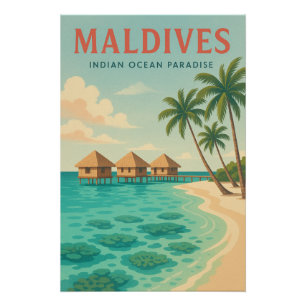 Póster Cartaz de Viagem (Ilhas Maldivas)