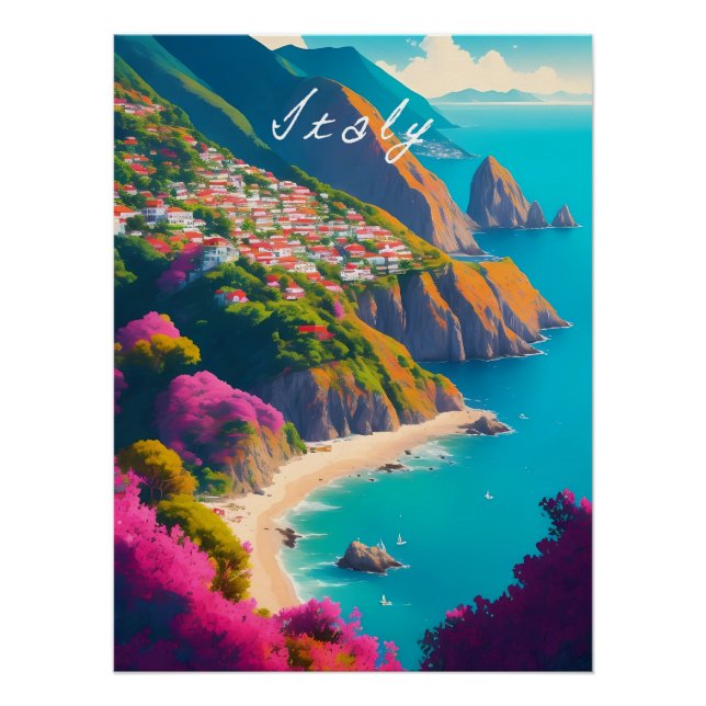 Póster Cartaz de Viagem Itália (Frente)