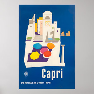 Poster Cartaz de Viagem Itália Arte Capri Vintage Italian