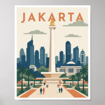 Cartaz de Viagem Jacarta Indonésia