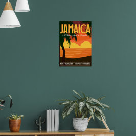 Poster Cartaz de Viagem Jamaica Inspirado no Vintage