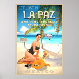 Poster Cartaz de Viagem La Paz México Baja California Sur