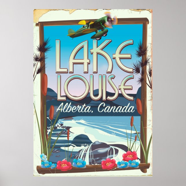 Poster Cartaz de viagem Lago Louise, Alberta Canadá (Frente)