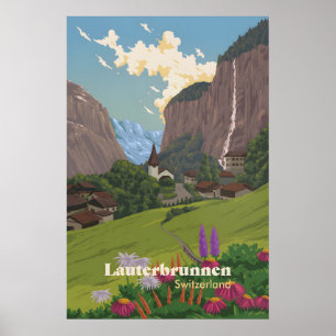 Poster Cartaz de Viagem Lauterbrunnen Suíça