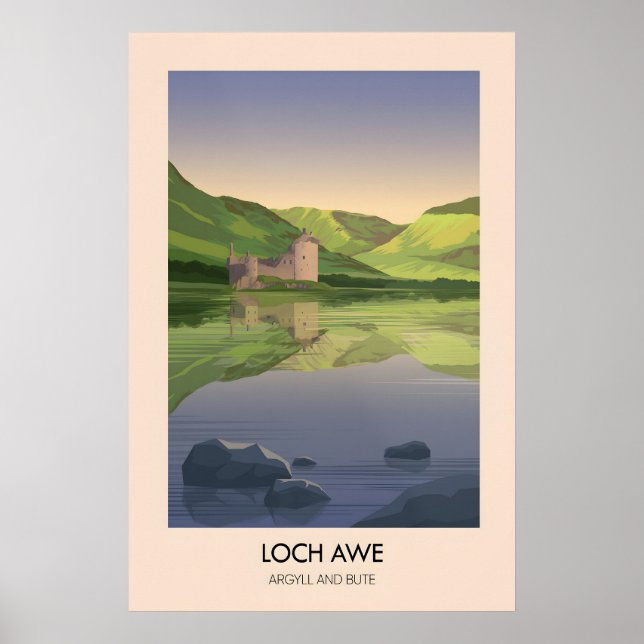 Poster Cartaz de Viagem Loch Awe Argyll e Bute (Frente)