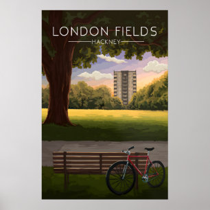 Poster Cartaz de Viagem London Fields Hackney Londres
