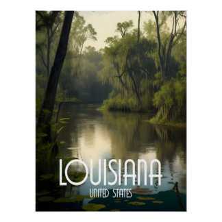 Póster Cartaz de Viagem Louisiana EUA