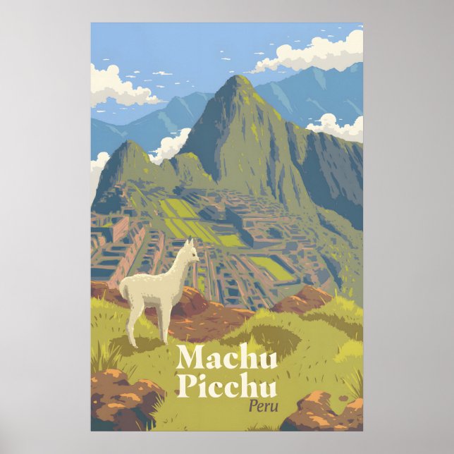 Poster Cartaz de Viagem Machu Picchu Peru (Frente)