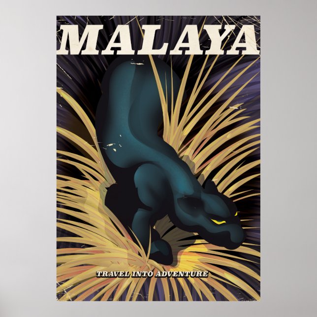 Poster Cartaz de viagem Malaya Vintage. (Frente)