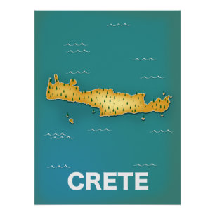 Póster cartaz de viagem mapa de Creta