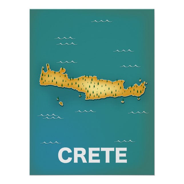 Póster cartaz de viagem mapa de Creta (Frente)