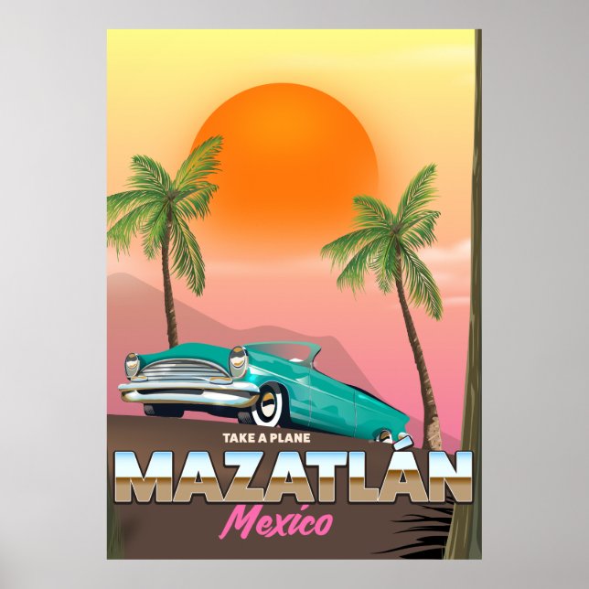 Poster cartaz de viagem Mazatlán México (Frente)