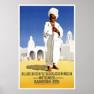 Poster Cartaz de Viagem Mediterrâneo Arte do Médio Orient