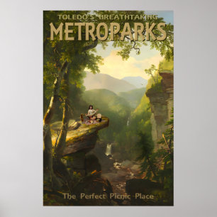 Poster Cartaz de Viagem MetroParks Toledo Ohio Picnic Doo
