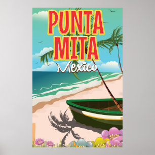 Póster cartaz de viagem mexicano Punta Mita