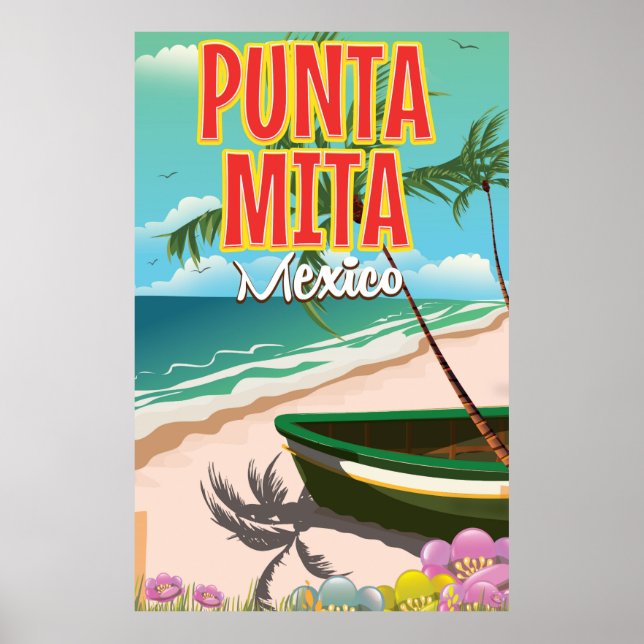 Póster cartaz de viagem mexicano Punta Mita (Frente)