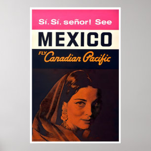 Poster Cartaz de Viagem México Arte Canadense do Pacífico