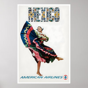 Poster Cartaz de Viagem México Arte de Dança Folclórica M