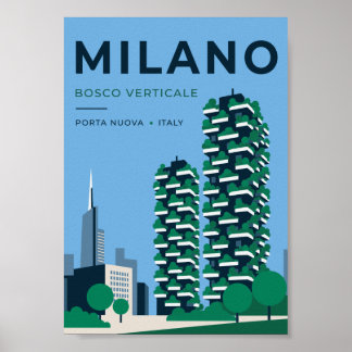 Poster Cartaz de Viagem Milano Bosco Verticale | Milão It