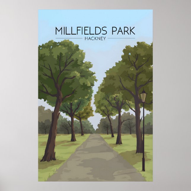 Poster Cartaz de Viagem Millfields Park Hackney Londres (Frente)