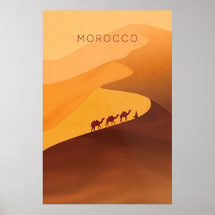 Poster Cartaz de Viagem Minimalista de Marrocos
