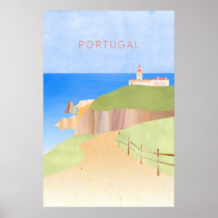 Poster Cartaz de Viagem Minimalista de Portugal