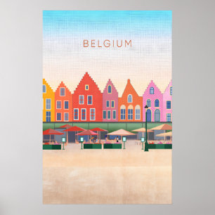 Poster Cartaz de Viagem Mínimo da Bélgica