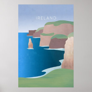 Poster Cartaz de Viagem Mínimo da Irlanda