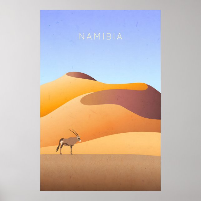 Poster Cartaz de Viagem Mínimo da Namíbia (Frente)