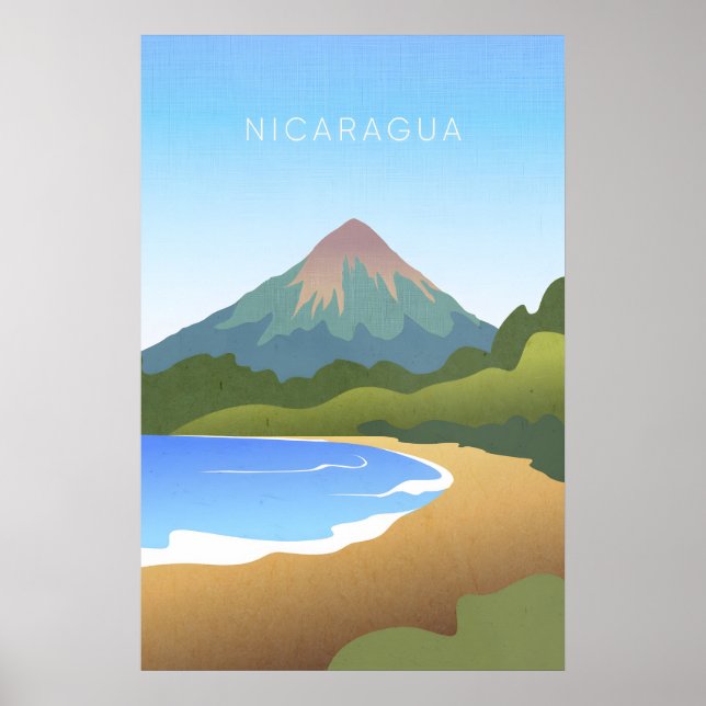 Poster Cartaz de Viagem Mínimo da Nicarágua (Frente)