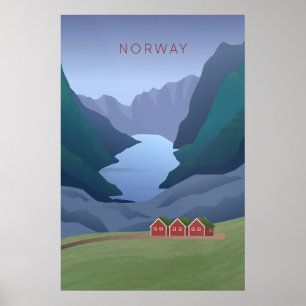 Poster Cartaz de Viagem Mínimo da Noruega