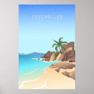 Poster Cartaz de Viagem Mínimo das Seychelles
