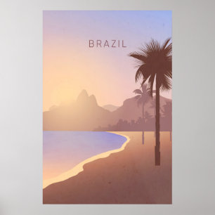 Poster Cartaz de Viagem Mínimo do Brasil