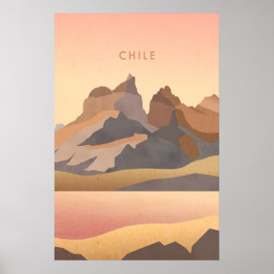 Poster Cartaz de Viagem Mínimo do Chile