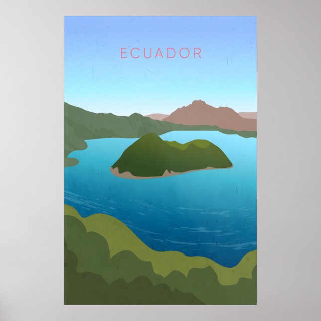 Poster Cartaz de Viagem Mínimo do Equador (Frente)