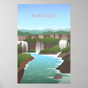 Poster Cartaz de Viagem Mínimo do Paraguai