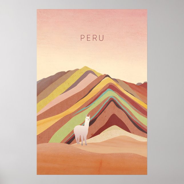 Poster Cartaz de Viagem Mínimo do Peru (Frente)